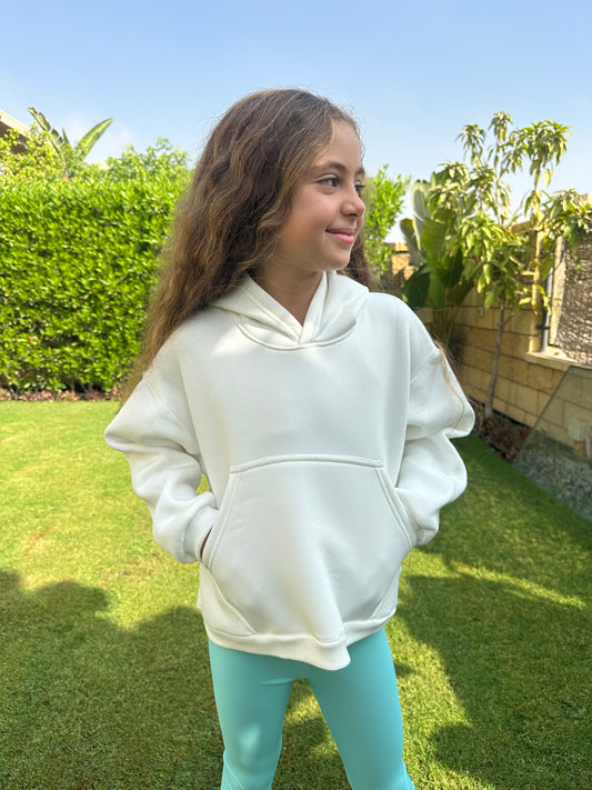 Basic White fleece hoodie