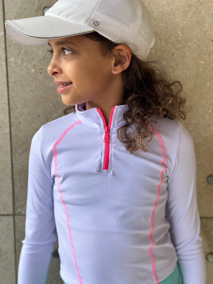 White long sleeve top