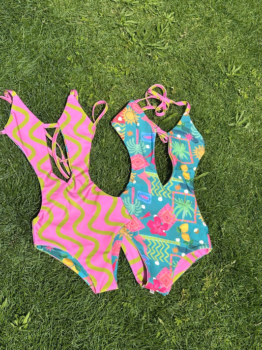 Reversible Spring Vibe & Pink Waves Vcut