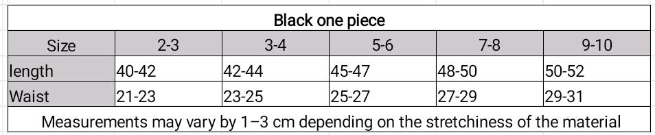 Size chart for Reversible Black one piece🖤🫒
